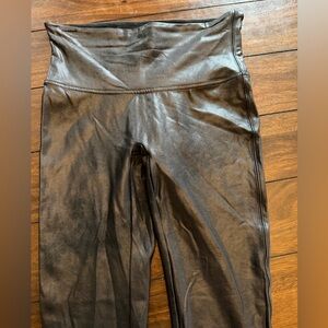 SPANX Faux Leather Black Leggings size L